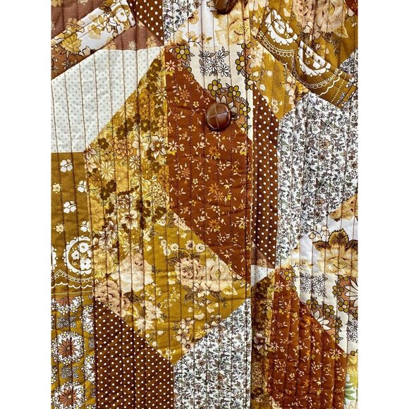 Spell Patchwork Long Coat - Brown and White - Picture 9 of 10